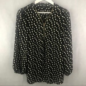 Premise Studio | Black and White Chiffon Top